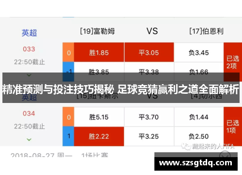 精准预测与投注技巧揭秘 足球竞猜赢利之道全面解析